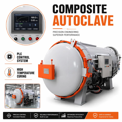 CE ISO Sertifikalı Paslanmaz Çelik 2.0x6.0m 170 Sabit Basınçlı Kauçuk Vulkanize Otoklav PLC Kontrolü Kauçuk Hose Roller için